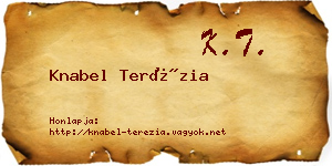 Knabel Terézia névjegykártya